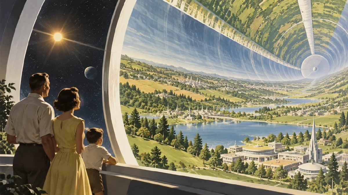 Official OpenAI GPT Image 2.5 example showing a retrofuturist habitat illustration