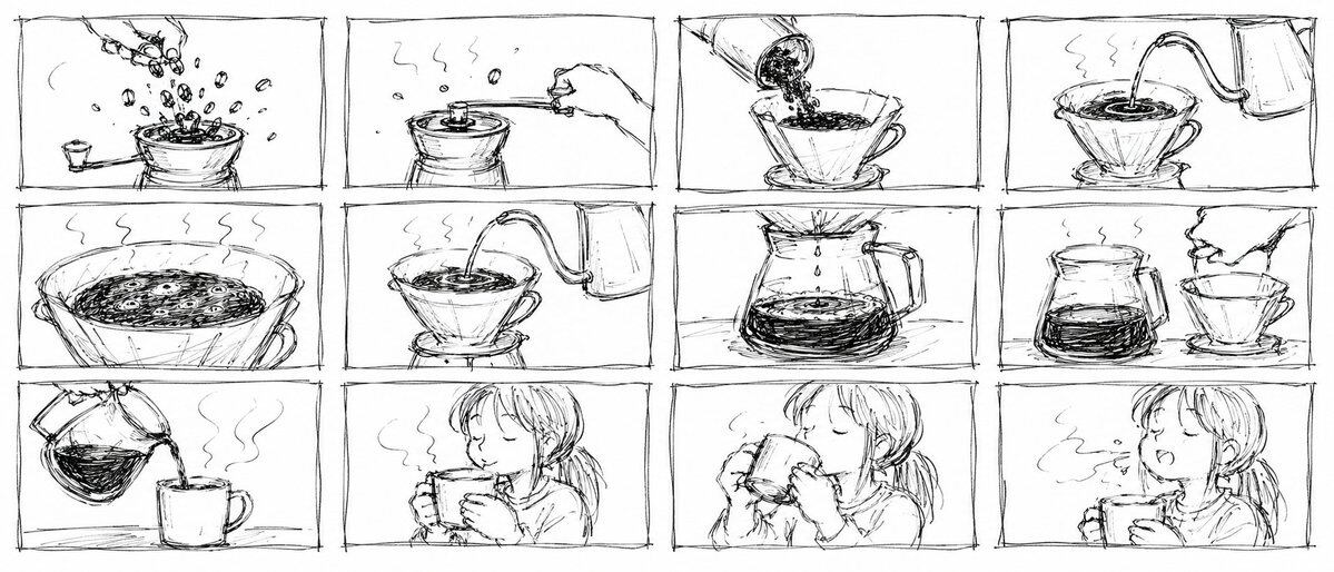 Cozy Pour Over Coffee Storyboard