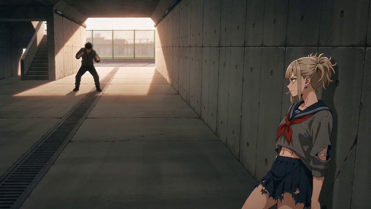 Underpass Anime Delinquent Fight
